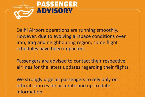 Delhi Airport operations smooth; flights impacted by Iran-Iraq airspace changes