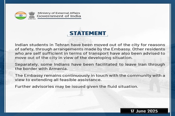 Indian Embassy evacuates students from Tehran amid escalating Israel-Iran conflict
