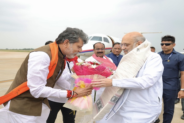 Home Minister Amit Shah reaches Raipur on a two-day visit to Chhattisgarh
