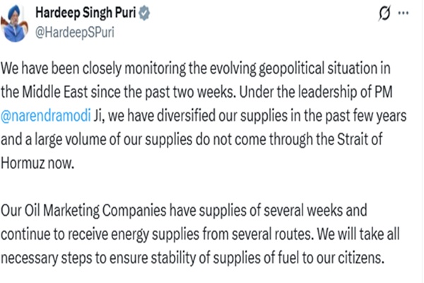 Govt closely monitoring evolving geopolitical situation in West Asia