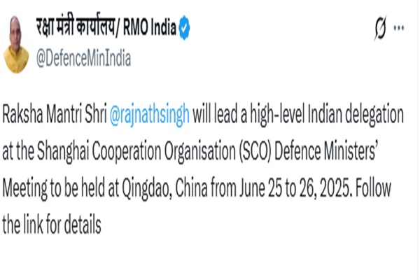 Defence Minister Rajnath Singh to lead Indian Delegation at SCO Defence Ministers’ meet in China
