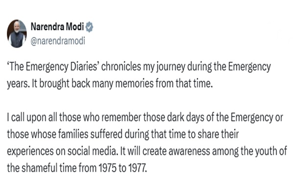 PM Modi recalls Emergency as darkest chapter in democracy on Samvidhan Hatya Diwas