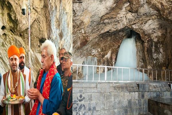 J&K: LG Manoj Sinha Performs Pratham Puja, Marks Start of Shri Amarnath Ji Yatra Preparations
