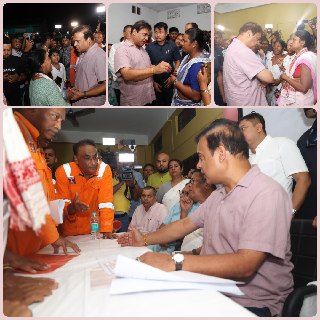 শিৱসাগৰৰ গেছ নিৰ্গমণ থলী পৰিদৰ্শন মুখ্যমন্ত্ৰী ড০ হিমন্ত বিশ্ব শৰ্মাৰ, আশ্ৰয় শিবিৰৰ লোকসকলৰে মতবিনিময়