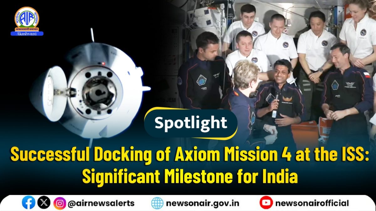 Spotlight : Successful Docking of Axiom Mission 4 at the International Space Station : Significant Milestone for India