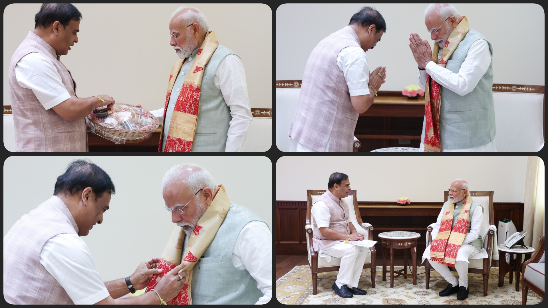 প্ৰধানমন্ত্ৰী মোদীক সৌহার্দ্যপূৰ্ণ সাক্ষাৎ মুখ্যমন্ত্রী ড০ হিমন্ত বিশ্ব শৰ্মাৰ