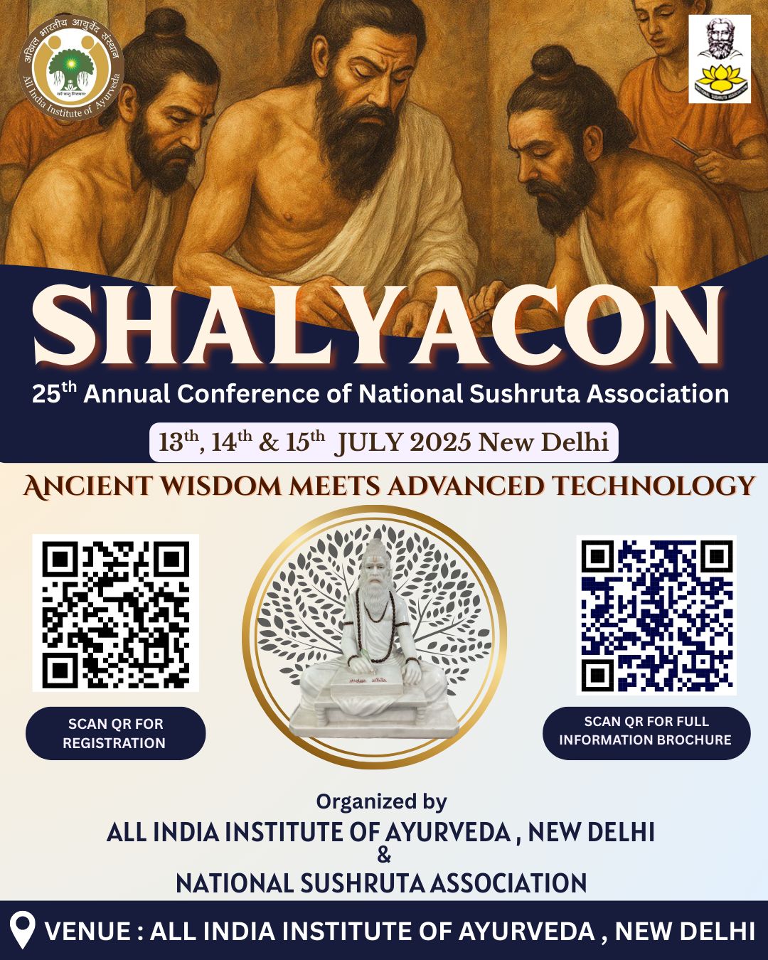 ઓલ-ઇન્ડિયા ઇન્સ્ટિટ્યૂટ ઓફ આયુર્વેદ (AIIA) દ્વારા આજથી નવી દિલ્હીમાં ત્રણ દિવસ સુધી રાષ્ટ્રીય સેમિનાર ‘શલ્યકોન 2025’નું આયોજન
