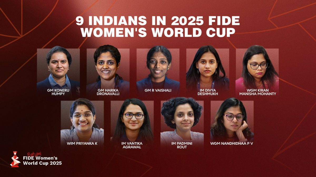 Nine Indian players to participate in FIDE Women’s World Cup 2025