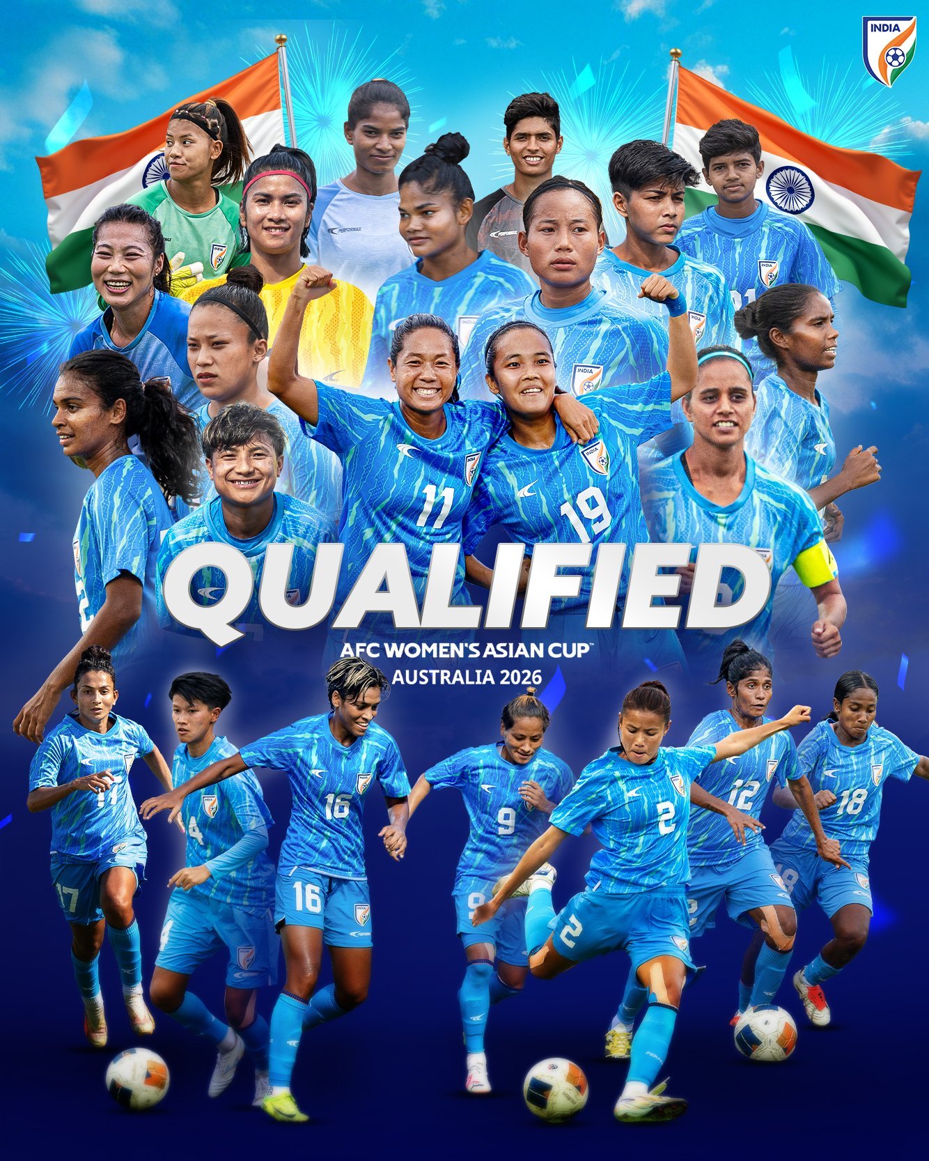 ভারতীয় মহিলা ফুটবল দল, আগামী বছরের এ এফ সি এশিয়ান কাপে খেলার যোগ্যতা অর্জন করেছে।