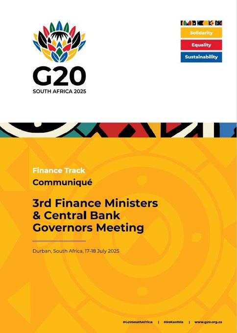 گروپ آف ٹوئنٹی، G20 وزراء خزانہ اور سینٹرل بینک گورنروں کی دو روزہ میٹنگ جنوبی افریقہ میں ایک مشترکہ اعلامیے کے ساتھ اختتام پذیر ہوگئی،