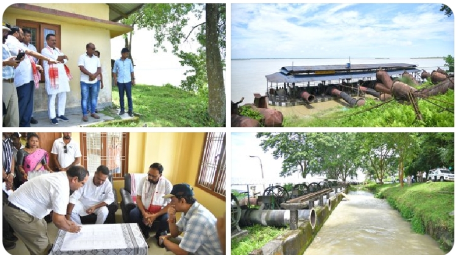 কলিয়াবৰৰ হাতীমূৰা জলসিঞ্চন আঁচনি পৰিদৰ্শন জলসিঞ্চন মন্ত্রী অশোক সিংহালৰ