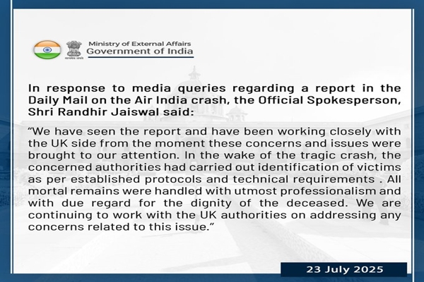 AI plane crash: MEA says mortal remains handled with utmost professionalism and due regard