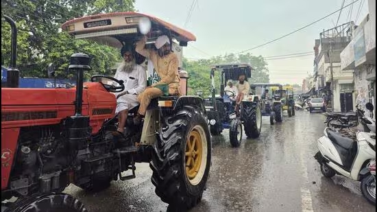 Punjab: Farmers take out tractor march to protest Land Pooling Policy