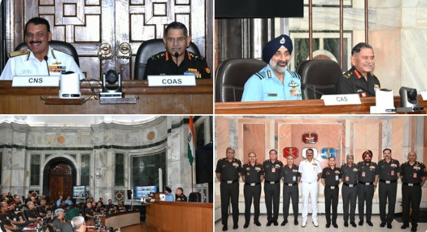 तीनों सेनाओं के प्रमुखों ने संयुक्त कार्रवाई पर जोर दिया, आपसी समन्वय के प्रति जताई वचनबद्धता