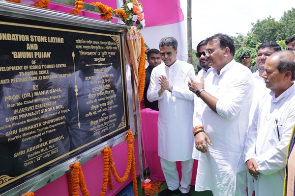 Tripura CM Manik Saha lays foundation for 51 Shaktipeethas Park in Gomati district