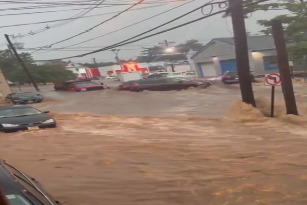 Torrential rain triggers flash flooding in New York, New Jersey