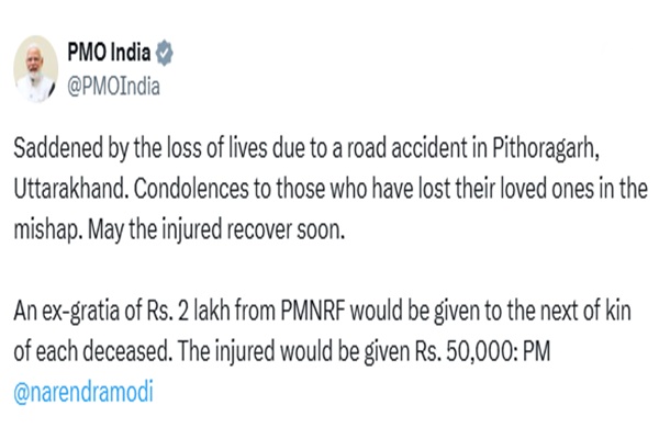 PM Modi condoles Pithoragarh road accident; announces ex gratia for victims