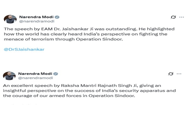 PM Modi calls EAM Jaishankar, Defence Minister Rajnath Singh’s Operation Sindoor Speeches ‘Outstanding & Insightful’