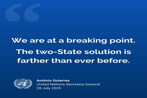 UN Chief warns of breaking point in Israeli-Palestinian conflict, urges action at peace conference