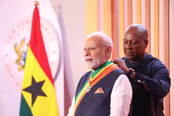 PM Modi conferred Ghana’s highest honour for distinguished statesmanship, influential global leadership