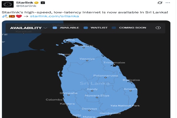 Starlink launches services in Sri Lanka, bridging digital divide with Island-wide coverage