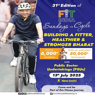 Union Minister Mansukh Mandaviya  urges citizens to keep momentum for  cycling drive on Sundays