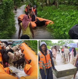 গোলাঘাটত ধনশিৰি নৈৰ বাঢ়নী পানীত দুকুৰিৰো অধিক গাঁও প্লাৱিত