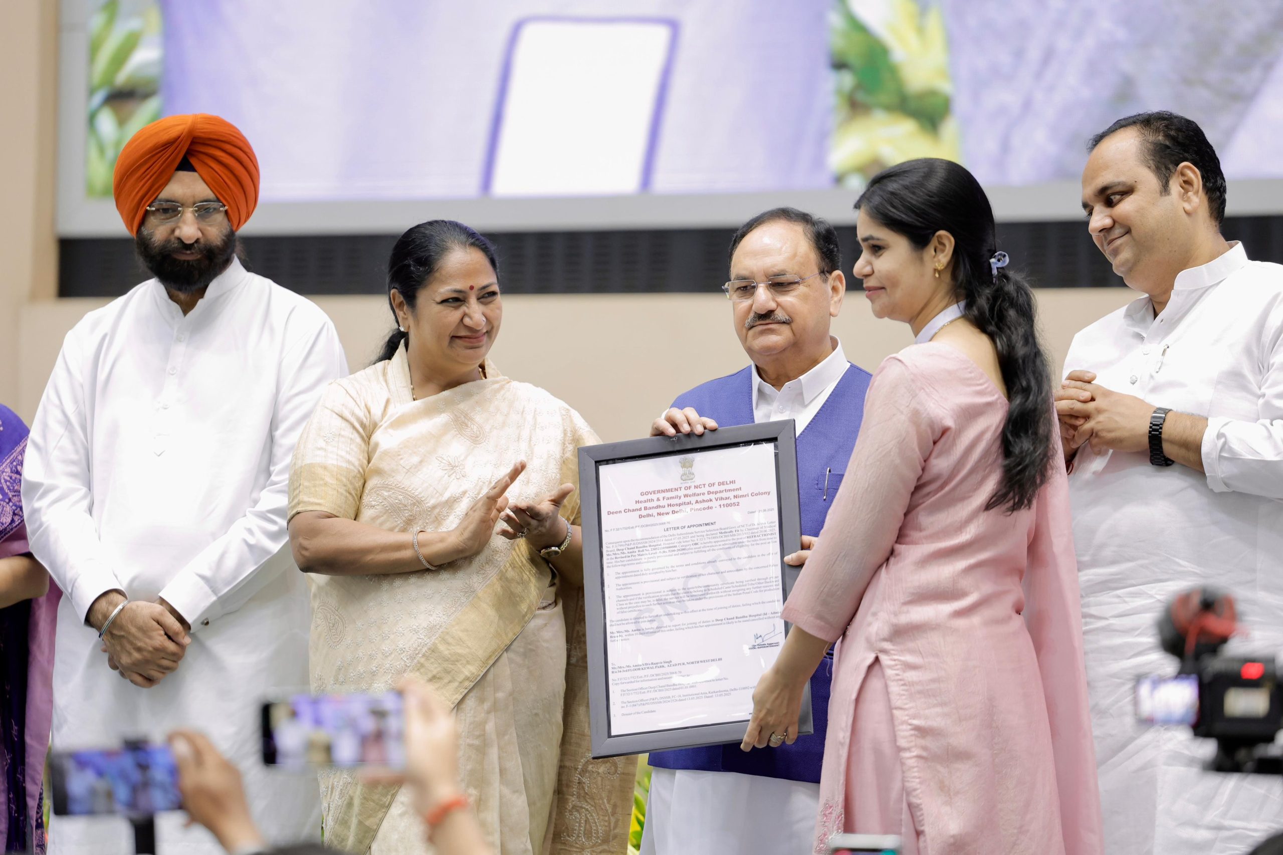 Health Minister Jagat Prakash Nadda distributes appointment letters to over 1200 nursing officers