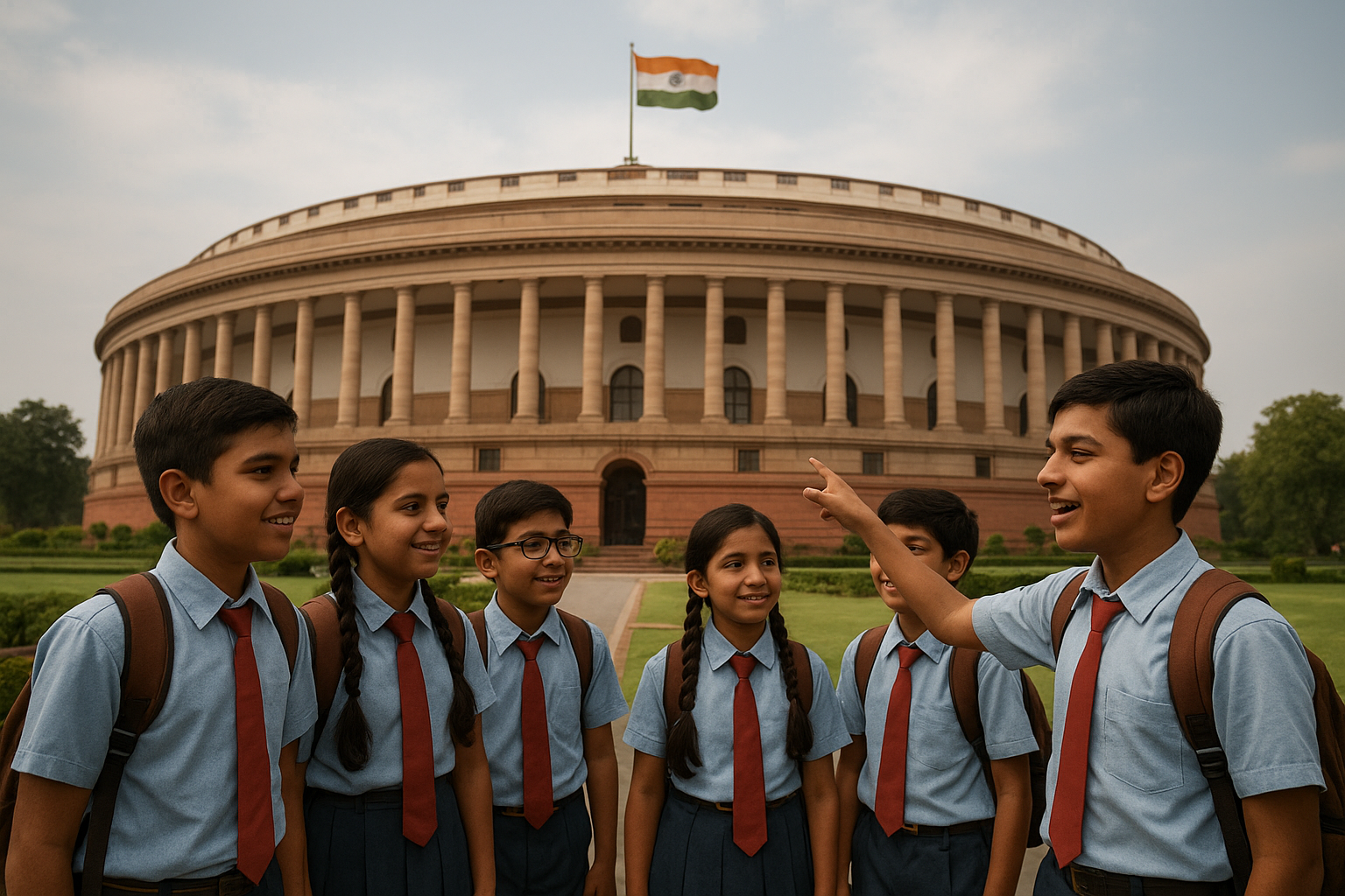 जामिया उच्च माध्यमिक विद्यालय के छात्रों ने किया पुरानी और नई संसद का भ्रमण