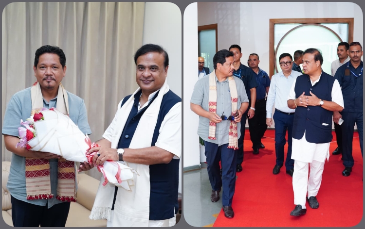 মেঘালয়ৰ মুখ্যমন্ত্ৰী কনৰাড চাংমাৰ সৈতে মুখ্যমন্ত্রী ড০ হিমন্ত বিশ্ব শৰ্মাৰ সৌহার্দ্যপূর্ণ বৈঠক
