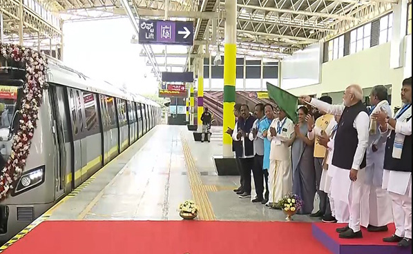 PM Narendra Modi flags off three Vande Bharat trains from KSR railway station in Bengaluru