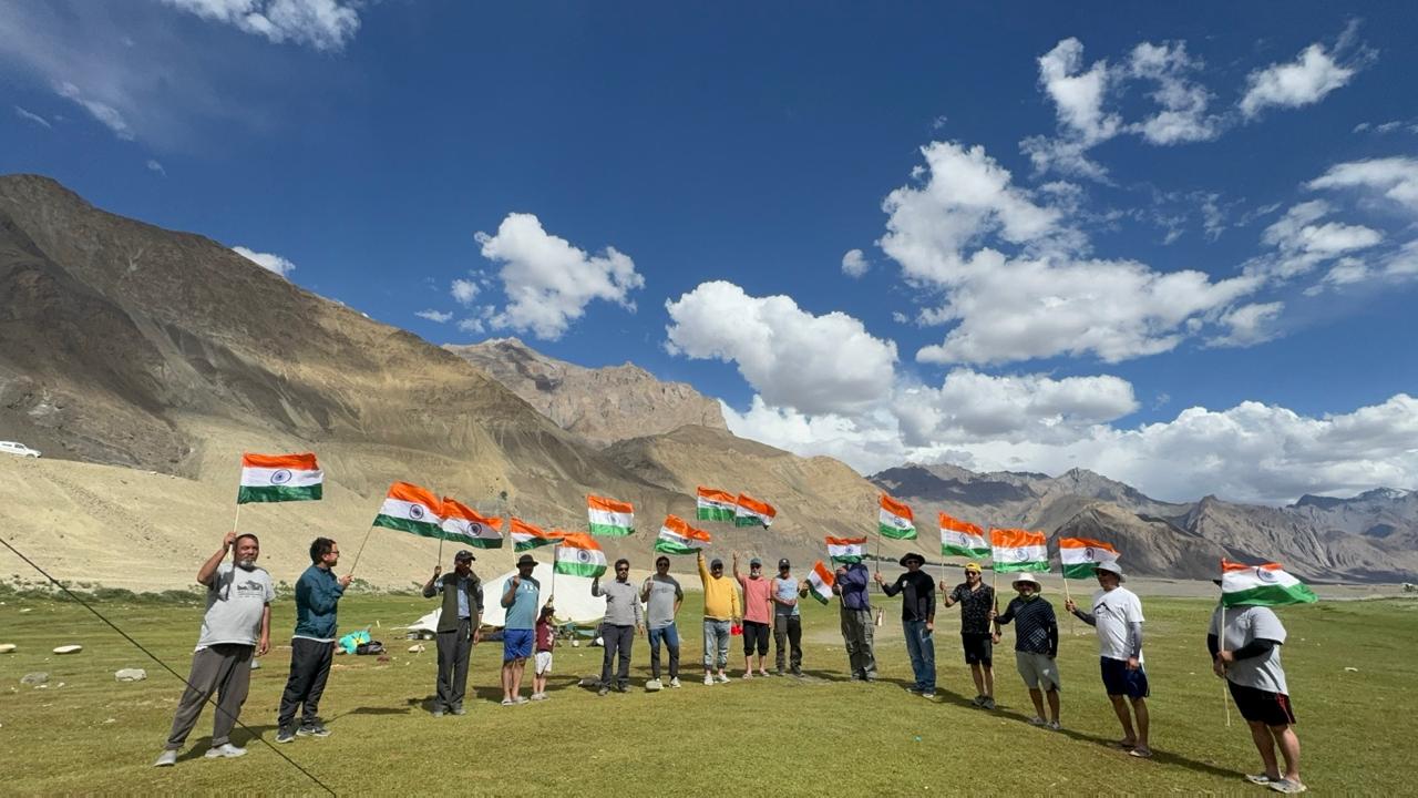 Tiranga March organised at Zangla Tourist Camping Site in Ladakh under Har Ghar Tiranga campaign