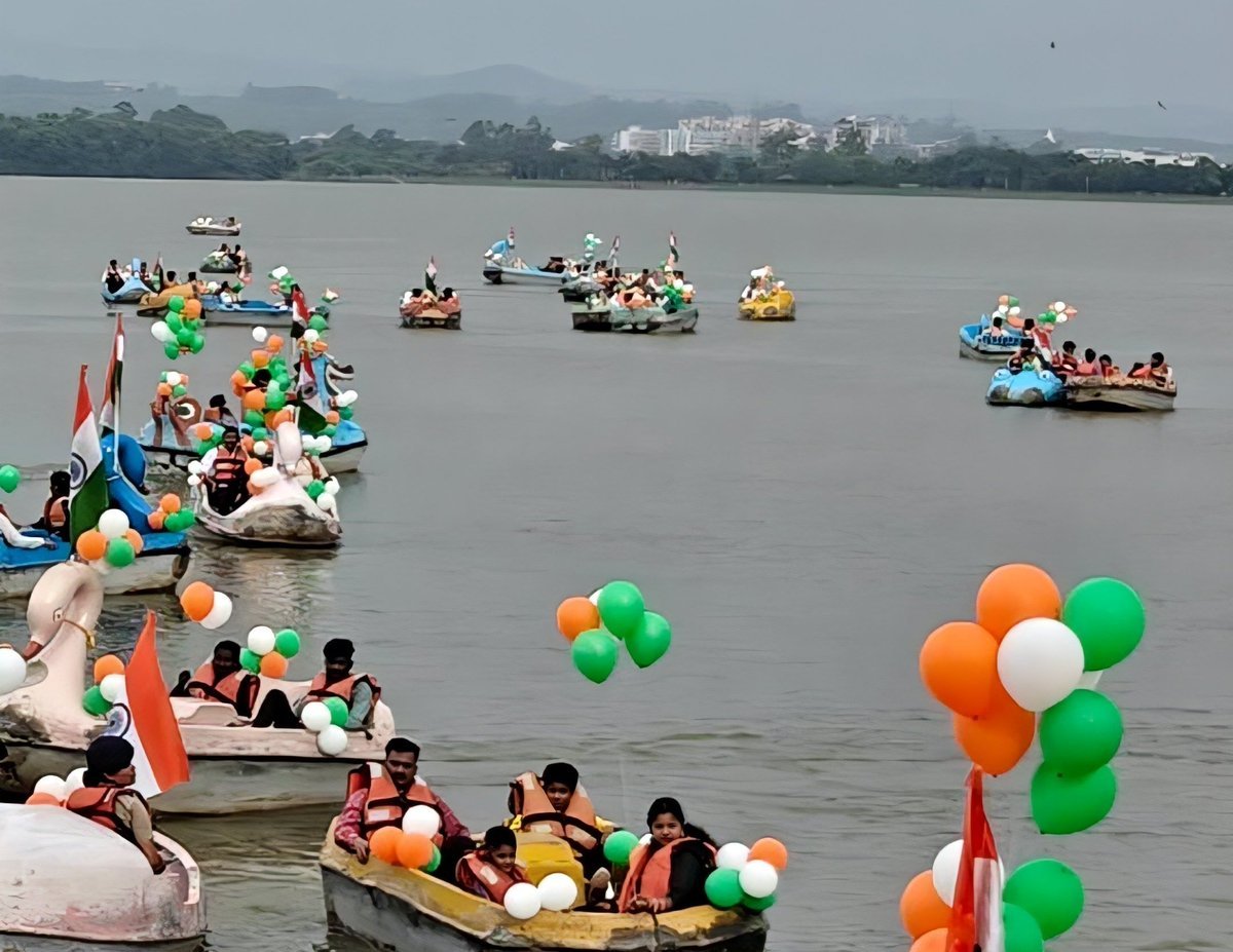 Boat Rally organised at Sukhna Lake under Har Ghar Tiranga in Chandigarh