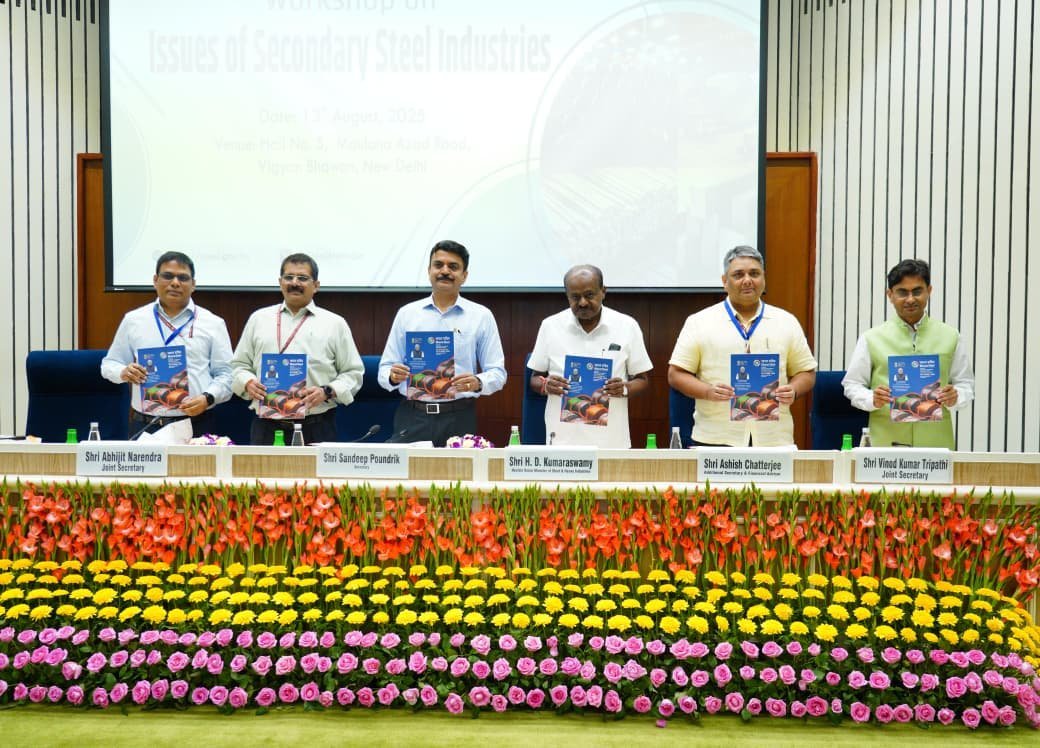 New Delhi: Minister H.D. Kumaraswamy Unveils Bharat Steel Logo, Website, and Brochure