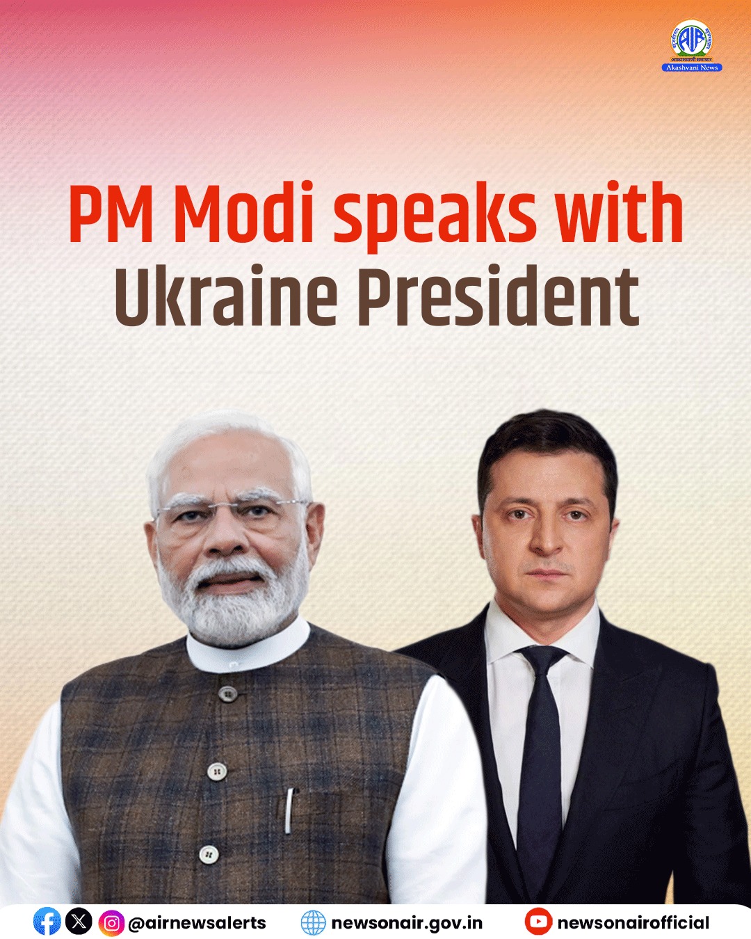 PM Modi Holds Telephonic Conversation with Ukraine President Zelenskyy on Recent Developments
