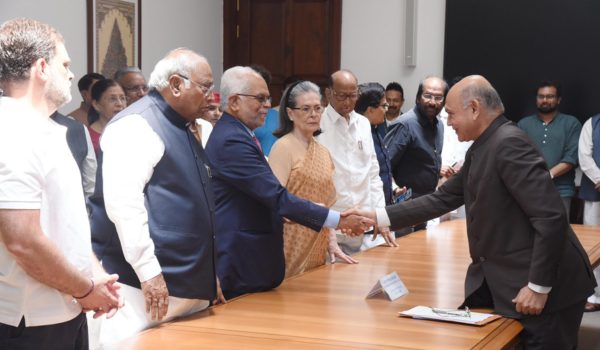 VP Polls 2025: B Sudershan Reddy Files Nomination, Pays Tribute to Mahatma Gandhi
