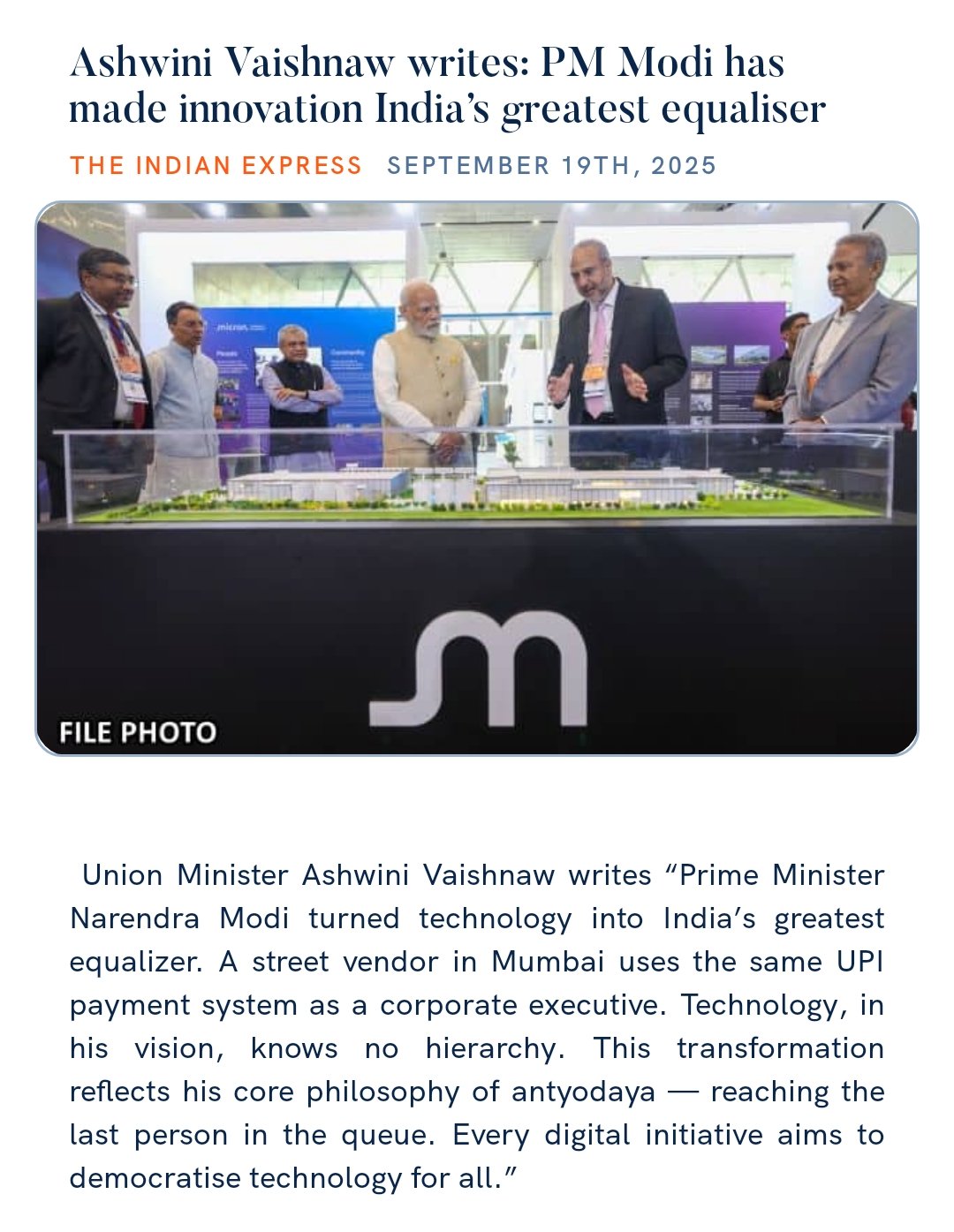 Ashwini Vaishnaw: Technology Has Become India’s Greatest Equaliser Under PM Modi