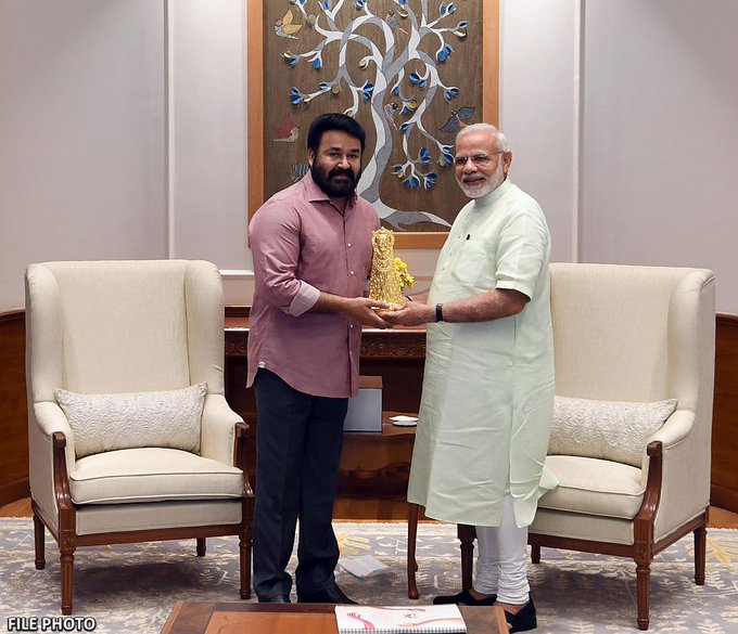 PM Modi Congratulates Mohanlal on Dadasaheb Phalke Award 2023