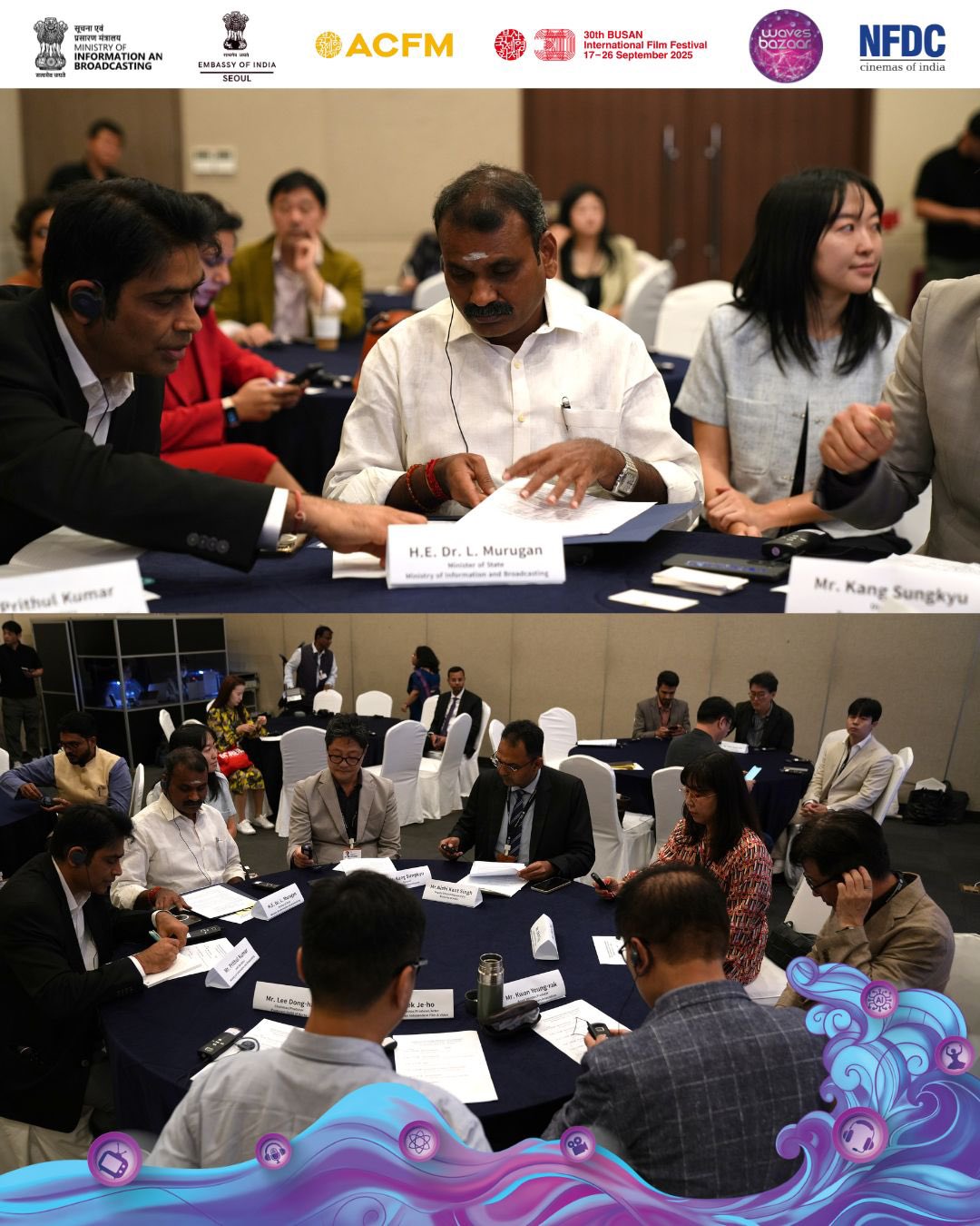 MoS I&B Dr L Murugan reaches Busan for 30th Busan International Film Festival