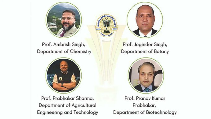 नागालैंड विश्वविद्यालय के चार संकाय सदस्यों को प्रतिष्ठित ‘विश्व के शीर्ष 2% वैज्ञानिकों की सूची’ में शामिल किया गया