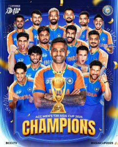 India Wins Asia Cup 2025, Beating Pakistan By Five Wickets in Final