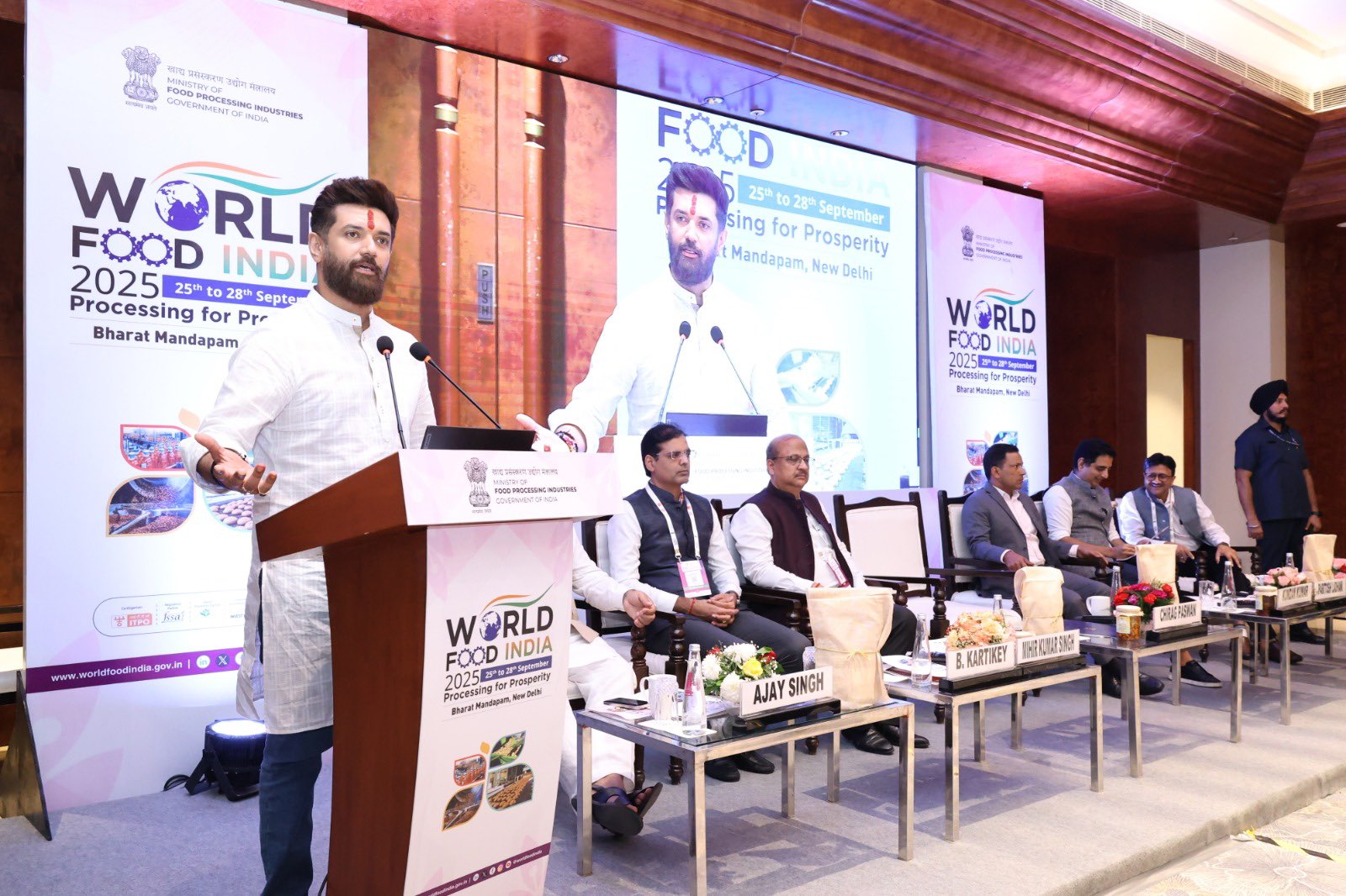 Food Processing Minister Chirag Paswan Highlights Bihar’s Infrastructure Growth at World Food India 2025