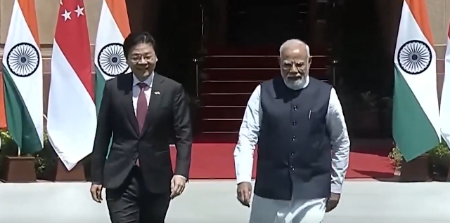 PM Modi Holds Delegation-Level Talks with Singapore PM Lawrence Wong in New Delhi