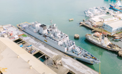 भारतीय नौसेना का जहाज कदमत्त, एक पनडुब्बी रोधी युद्धपोत, अपनी विदेश तैनाती के तहत सुवा, फिजी पहुँचा