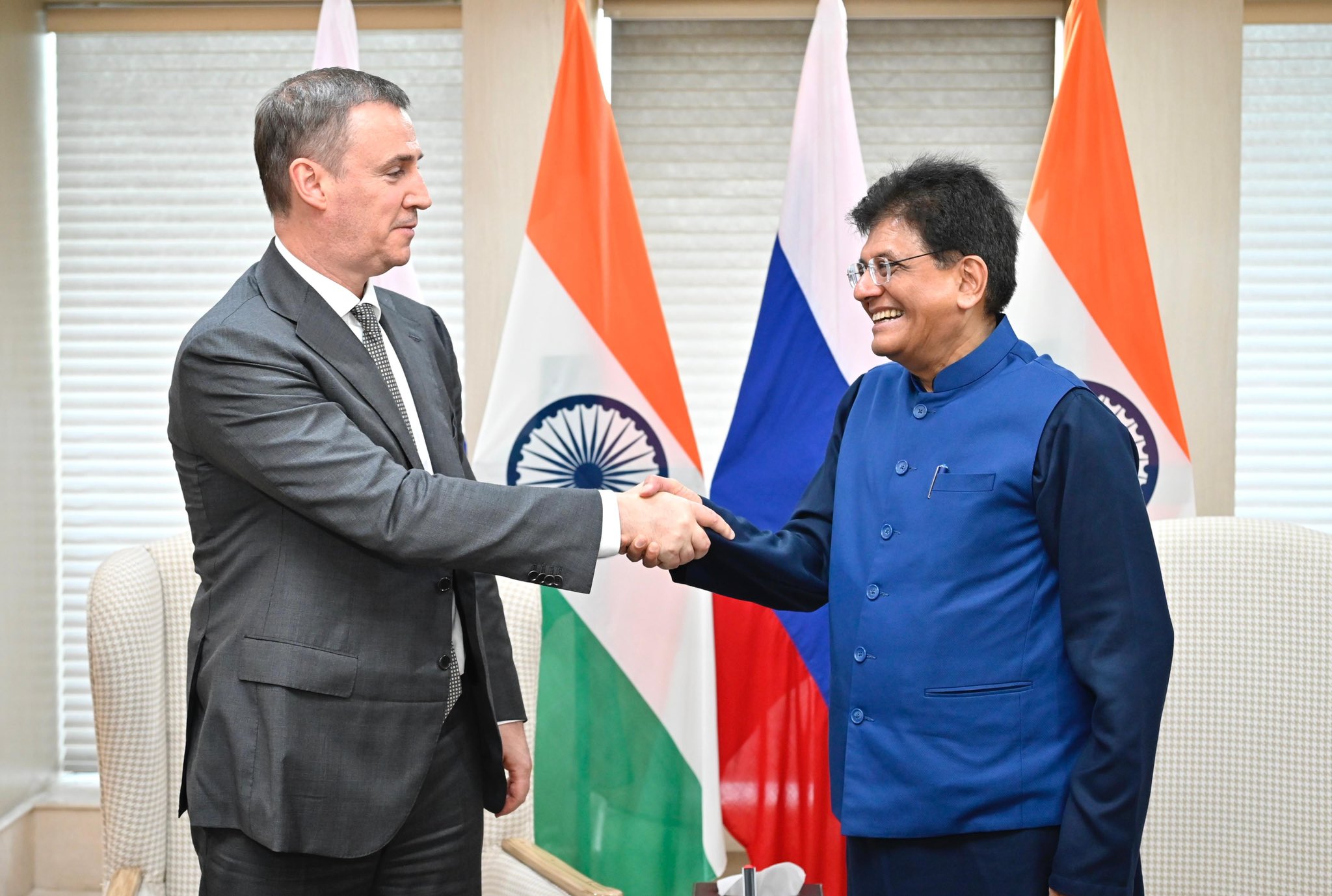 Union Minister Piyush Goyal Holds Talks with Russia’s Deputy PM Dmitry Patrushev on Trade, Industry