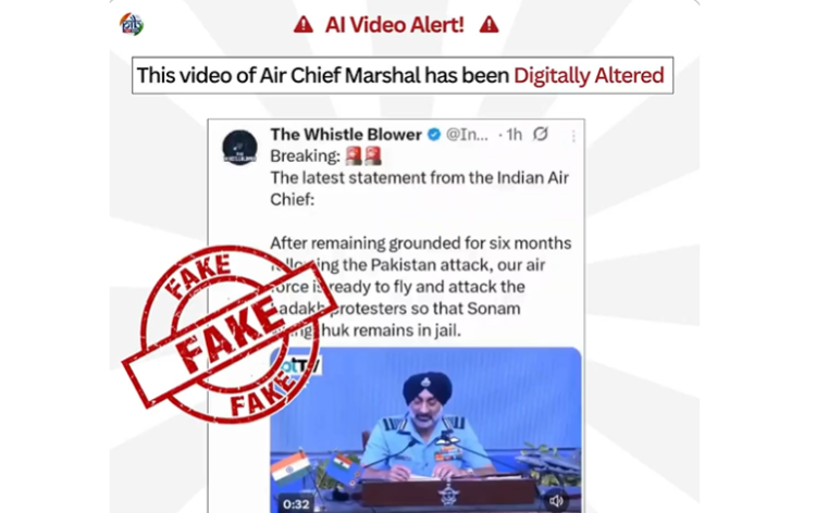सरकार ने वायुसेना प्रमुख का एआई-जनरेटेड वीडियो फ़र्ज़ी बताया