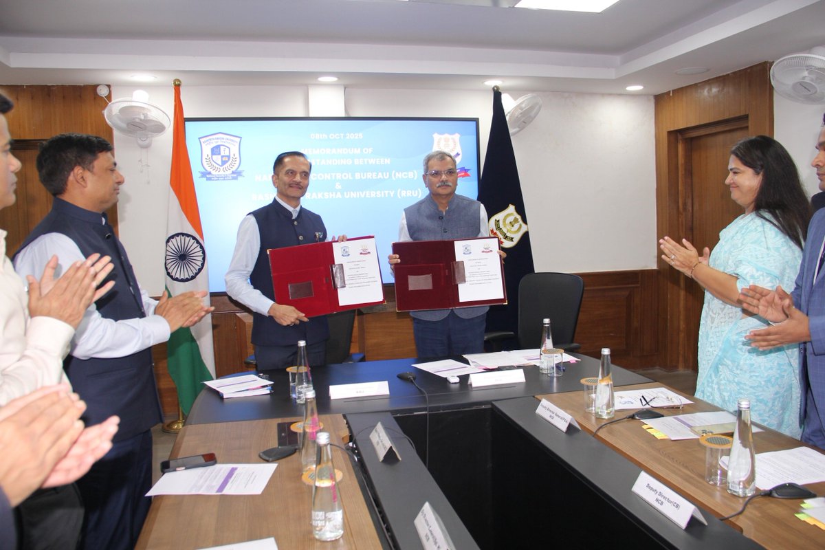 NCB And RRU Sign MoU to Boost Research and Training on Drug Crimes