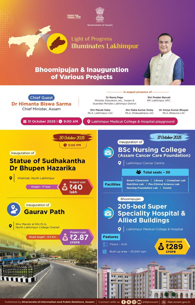 দুদিনীয়া ভ্রমণসূচীৰে মুখ্যমন্ত্রী ড০ হিমন্ত বিশ্ব শৰ্মা লখিমপুৰত উপস্থিত