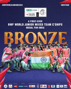 India Wins Historic Bronze at BWF World Junior Mixed Team Championships 2025