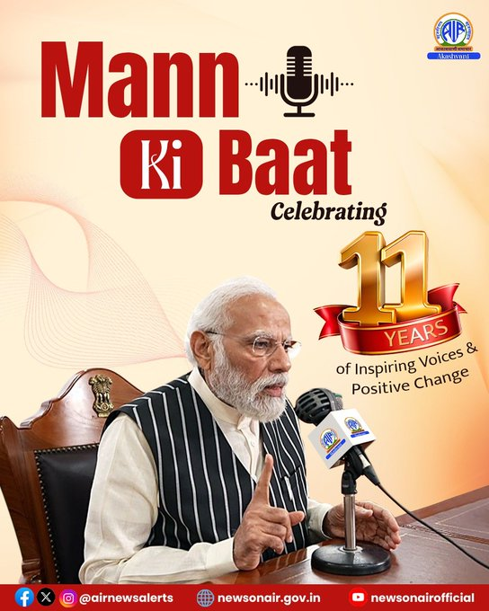 प्रधानमंत्र्यांच्या ‘मन की बात’ कार्यक्रमाला ११ वर्ष पूर्ण